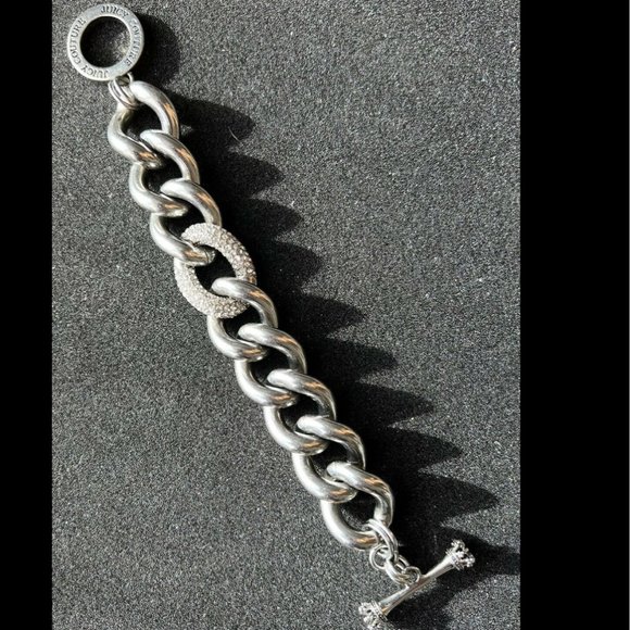 STUNNING Juicy Couture Chain Bracelet with Pave Crystals Link - Picture 3 of 10